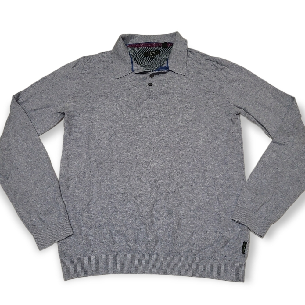 Ted Baker Polo Sweater with Diamond Textured Front